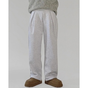 百搭休闲舒百搭适版 MRDONG韩国代购 冬季 加绒束脚宽松长裤 型 男装