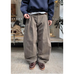 垂感显瘦高品秋冬休闲款 高腰双褶直筒棉质长裤 男装 MRDONG韩国代购