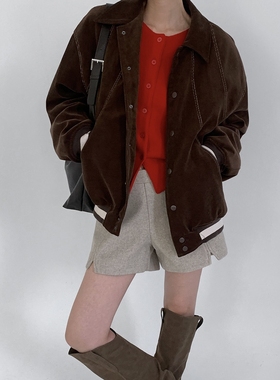 韩国代购直播 I'll stage高品男女压线设计夹棉秋冬帅气夹克外套