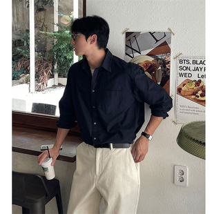 衬衫 LAINE高档品牌棉质轻熟简约基础宽松长袖 代购 MRDONG韩国男装