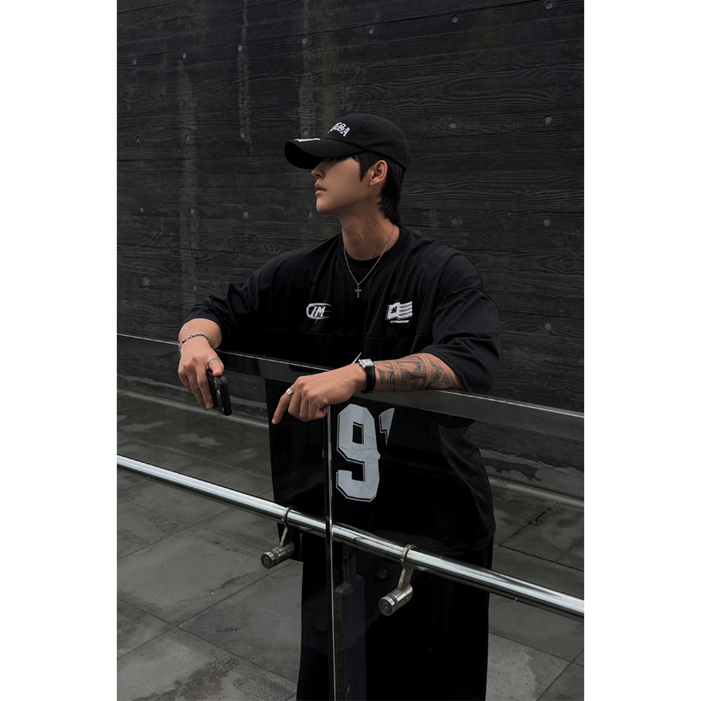 MRDONG韩国代购东大门男装潮流数字球衣垂顺阔版短袖T恤运动休闲