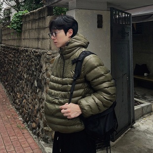 韩国代购 重工连帽套头设计师压线蓬松饱满棉服外套 直播WISE男女款