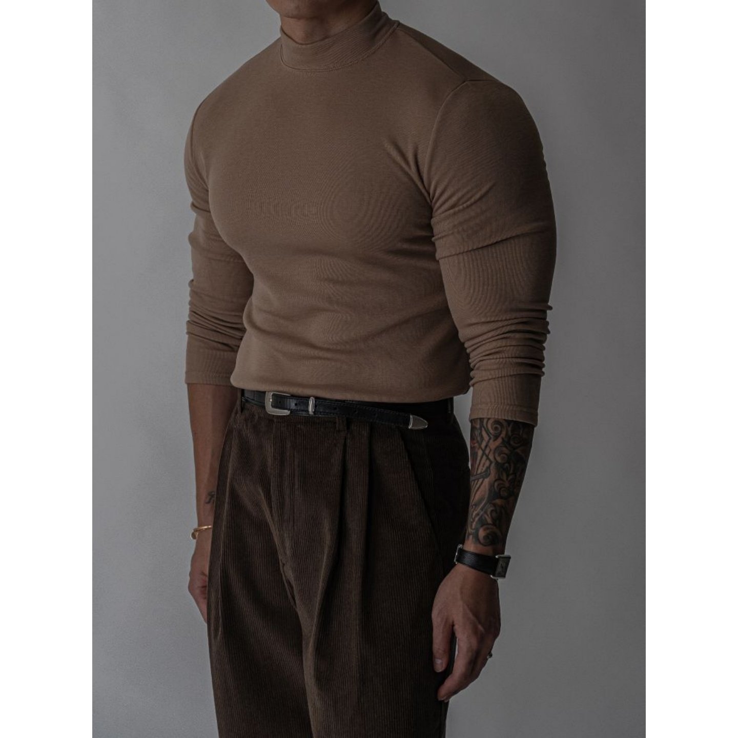 MRDONG韩国代购男装半高领轻熟高品修身弹力长袖内搭秋冬针织T恤,男装,T恤,淘宝优惠券,粉丝福利购,淘宝优惠卷