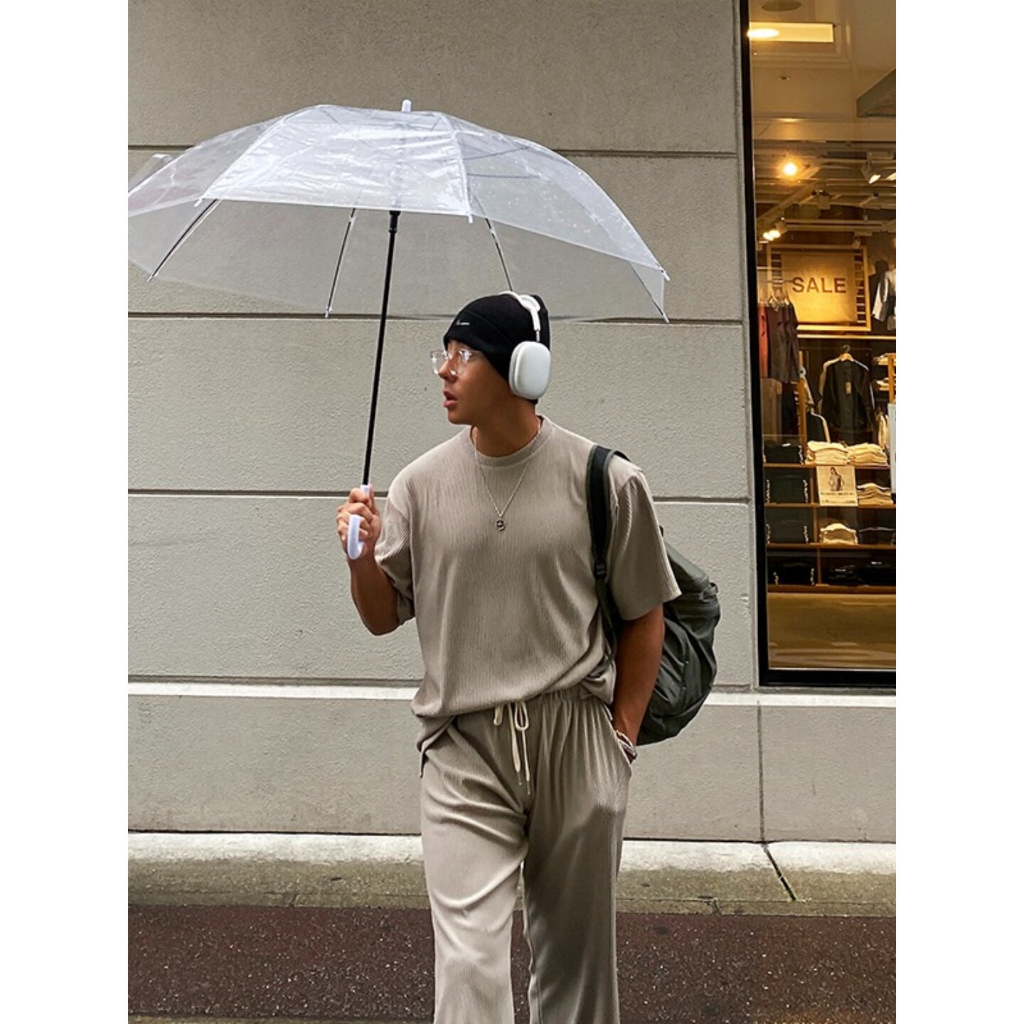 MRDONG韩国代购东大门男装ROAR冰感褶皱肌理短袖T恤垂感小众