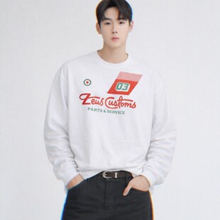 韩国男装代购直播福利秒杀LAINE薅羊毛王炸高捻棉印花减龄长袖T恤