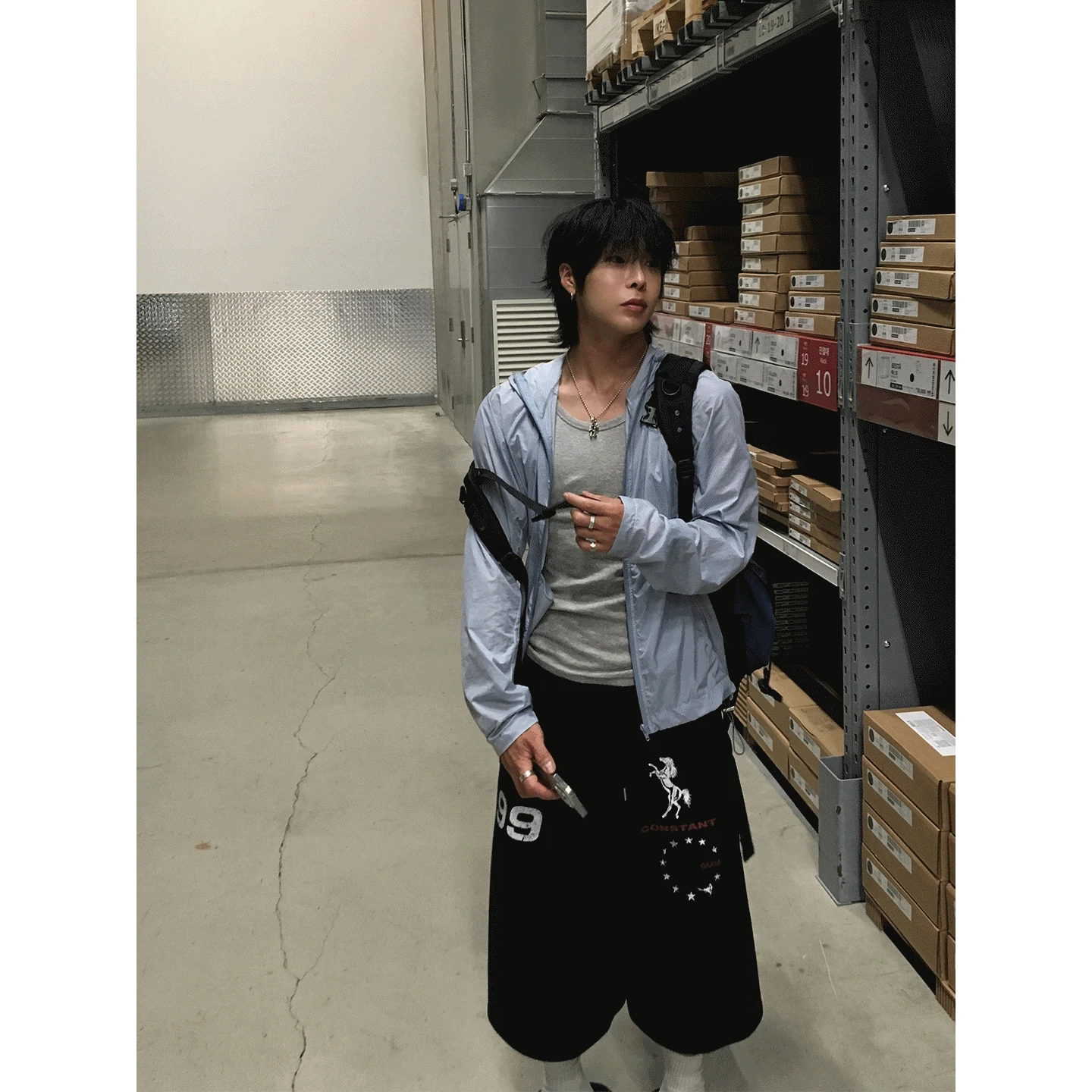 MRDONG韩国代购东大门男装轻薄连帽防晒风衣夏季潮款拼接夹克外套