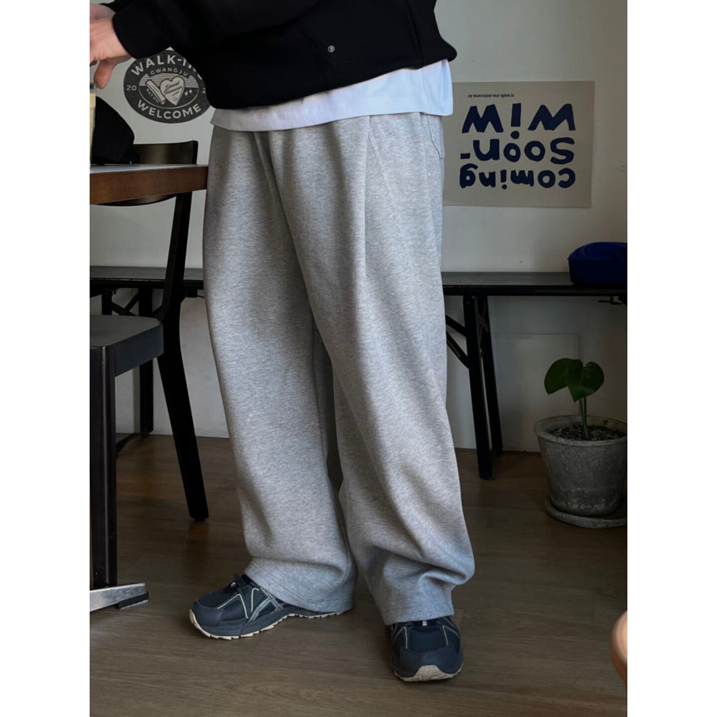 MRDONG韩国代购男装春季纽约掐褶休闲卫裤束脚抽绳廓形减龄宽松