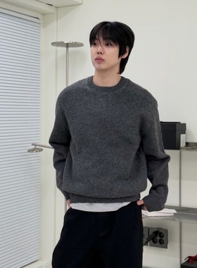 MRDONG韩国男装代购LOGAN高档美利奴羊毛混纺11色轻熟毛衣针织衫