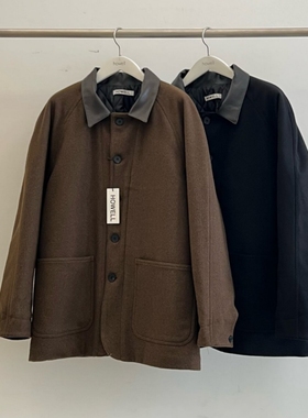 MRDONG韩国代购男装HOWELL高品百货羊毛设计师翻领秋冬中长款外套