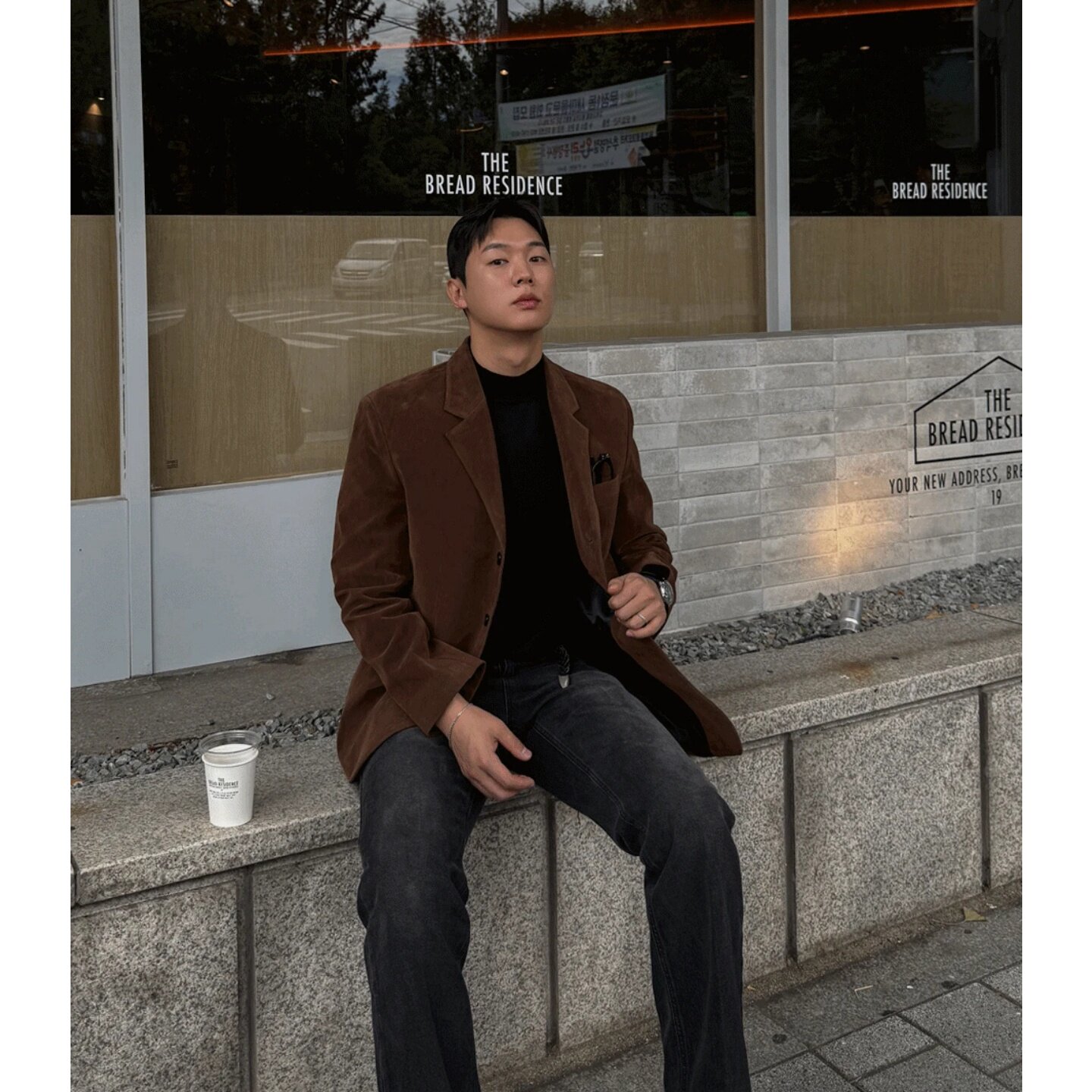 MRDONG韩国代购东大门男装复古麂皮绒轻奢设计师宽松休闲西装外套