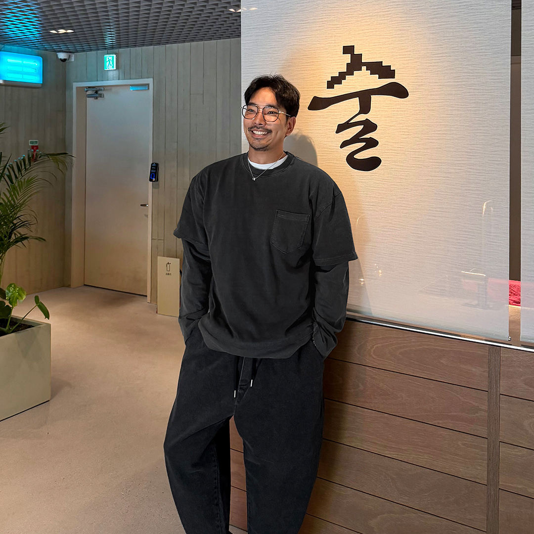 MRDONG韩国代购东大门男装水洗拼色单口袋叠穿假两件宽松长袖T恤