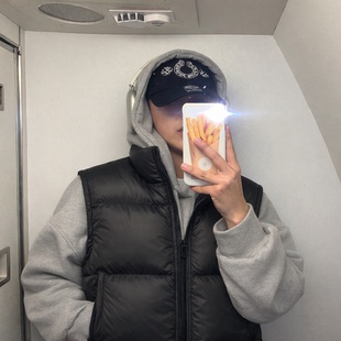 韩国代购直播福利秒杀LOUS双面穿轻量鸭绒羽绒服YKK拉链马甲外套