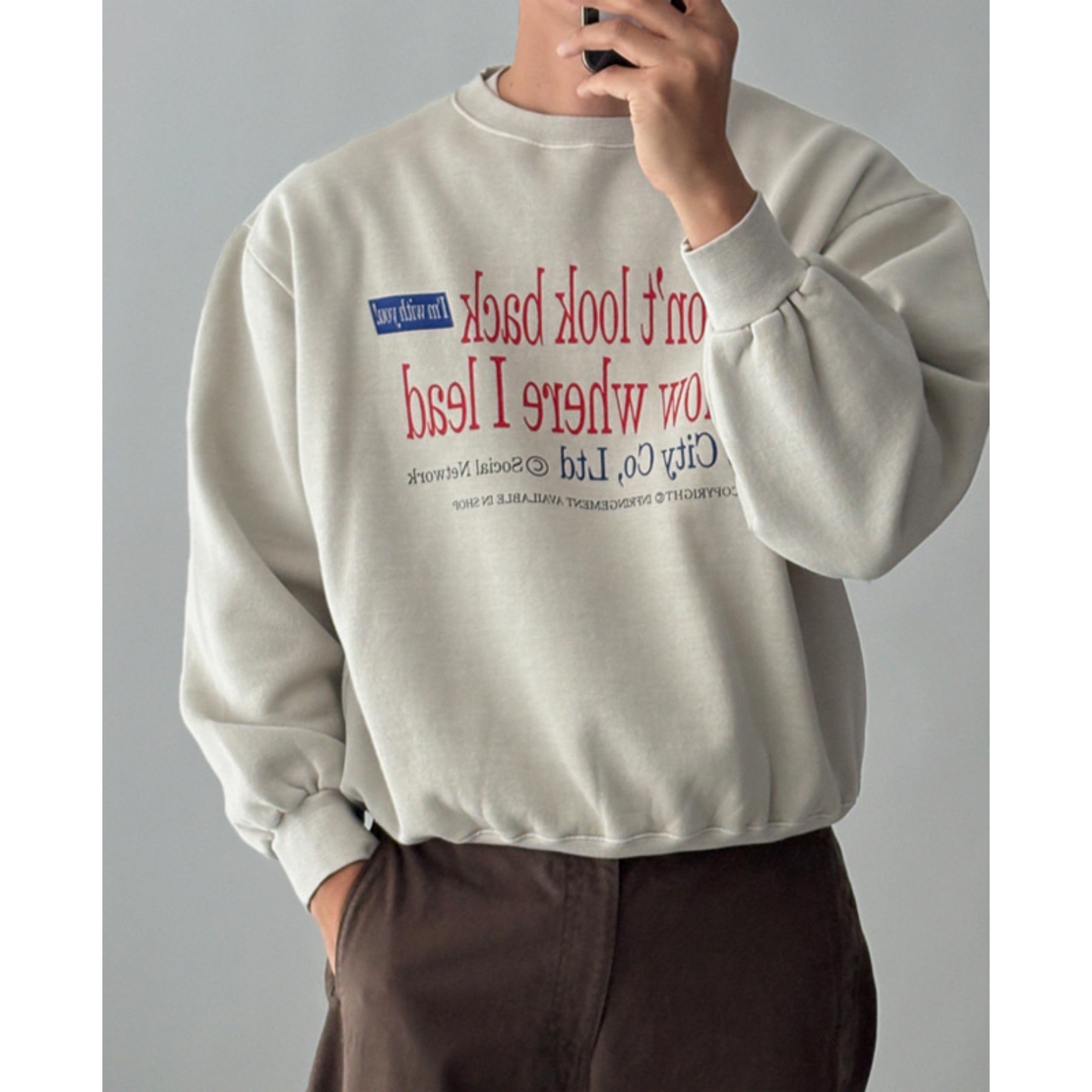 韩国男装字母印花加绒卫衣冬季