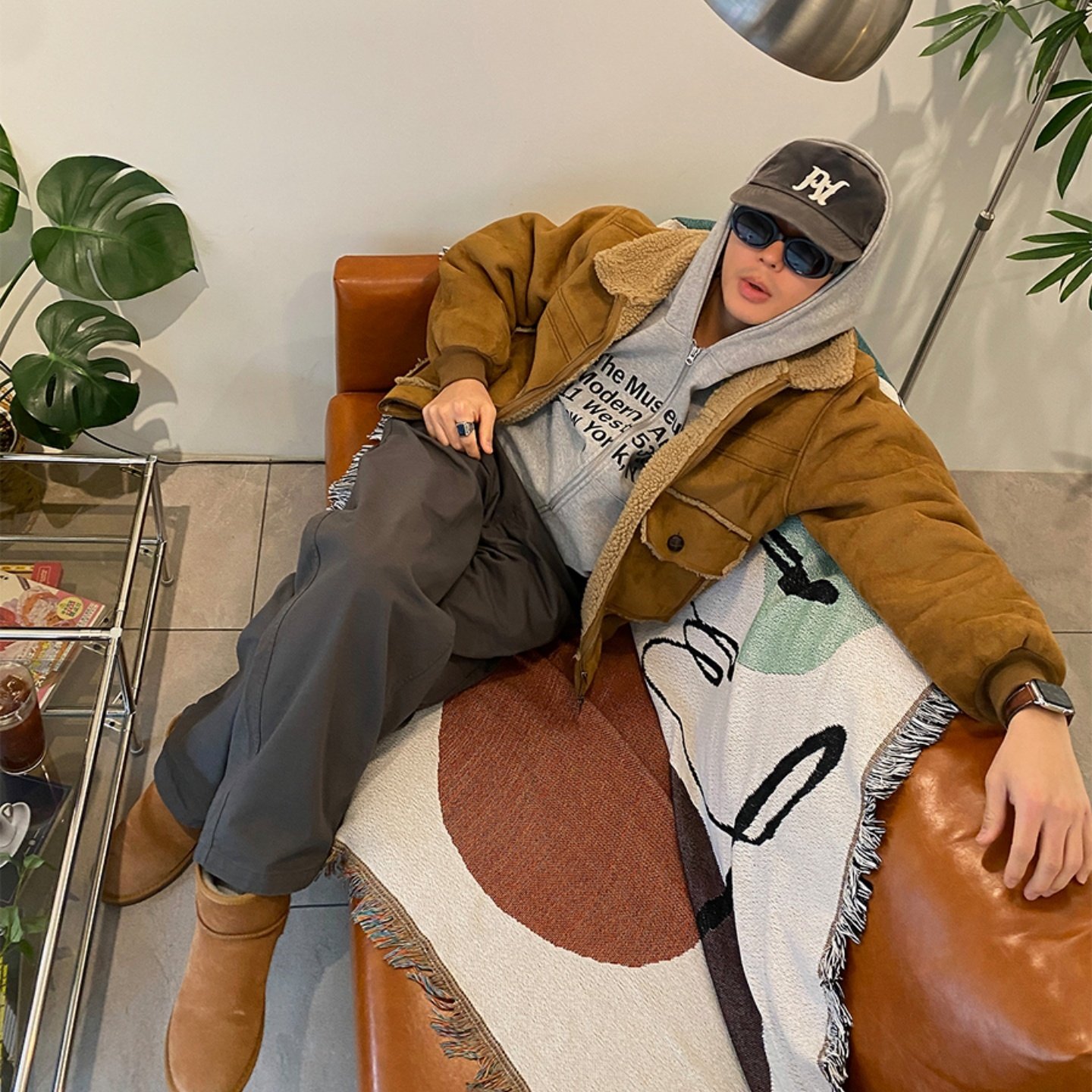 MRDONG韩国代购男装麂皮羊羔毛翻领拉链外套冬季厚实复古男友风款,男装,棉衣,淘宝优惠券,粉丝福利购,淘宝优惠卷