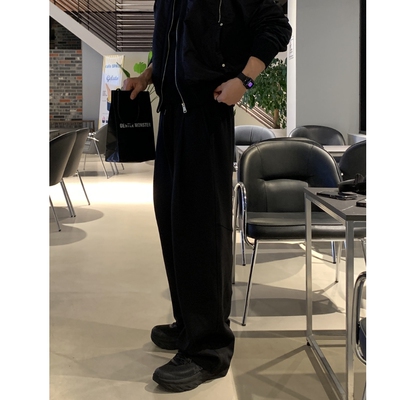 韩国代购春季直筒宽松棉质休闲裤