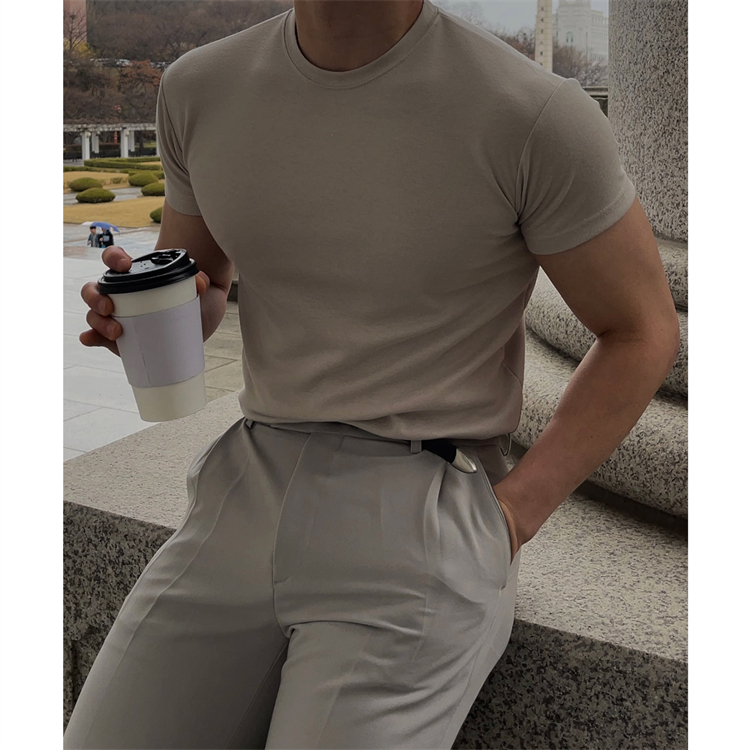 MRDONG韩国男装代购基本款OOTD轻熟圆领10色修身打底健身短袖T恤 男装 T恤 原图主图