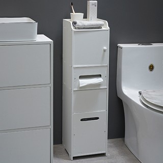 卫生间置物架置地式防水防潮浴室收纳柜厕所马桶边柜夹缝柜带抽屉