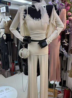 2026秋季背心开衫休闲裤套装女