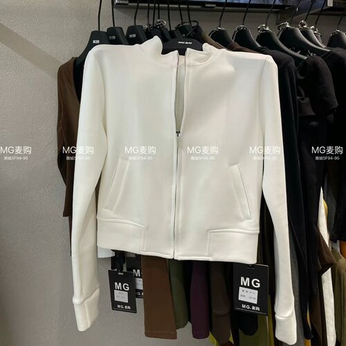 韩版气质拉链立领长袖外套女