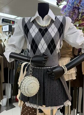 2026秋季衬衫马甲半身裙女