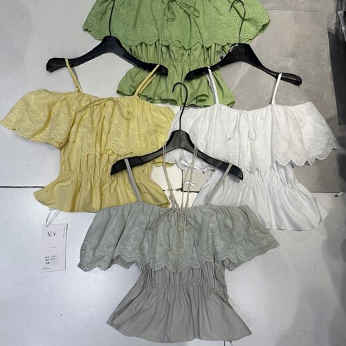 纯欲辣妹荷叶边吊带衬衫女