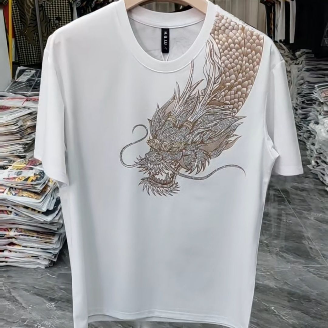 过肩龙网红同款t恤衫情侣精神百搭新款圆领爆款短袖上衣2025春夏