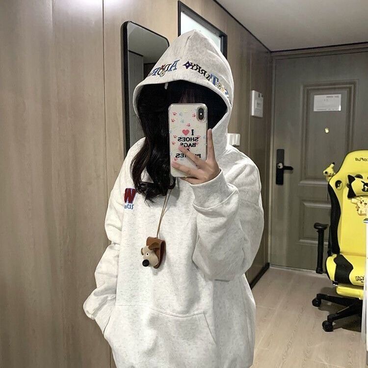 美式复古高级美式加厚女款卫衣秋冬显瘦宽松2025新款设计连帽上衣