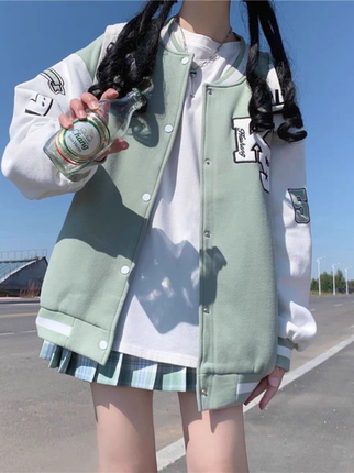 秋冬季加厚加绒休闲卫衣外套女小个子显瘦大码宽松胖MM棒球服开衫