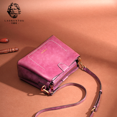 京东购物商城女包包简约个性复古牛皮单肩水桶