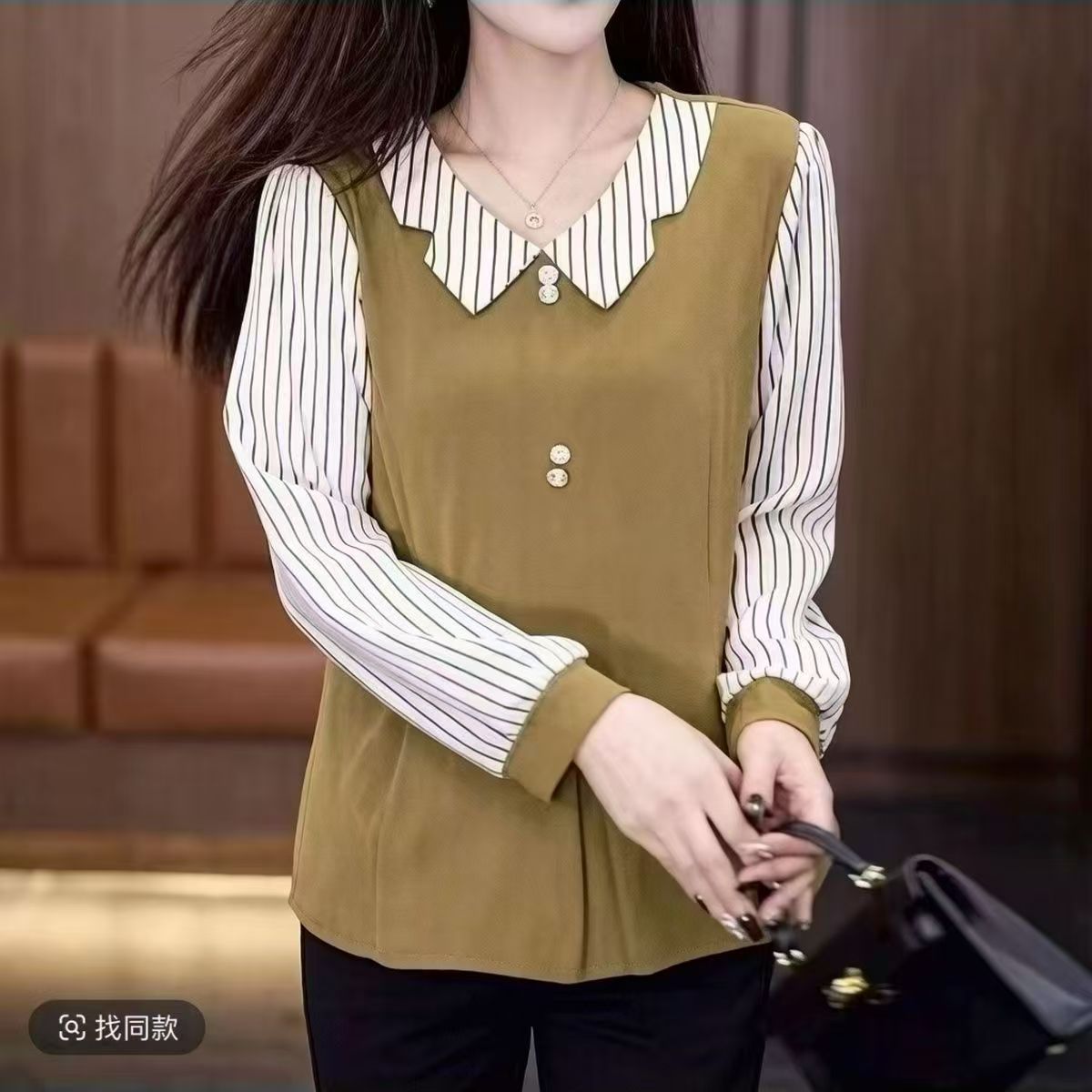 洋气收腰打底衫女春秋2026新款气质小衫内搭上衣春装女士长袖t恤