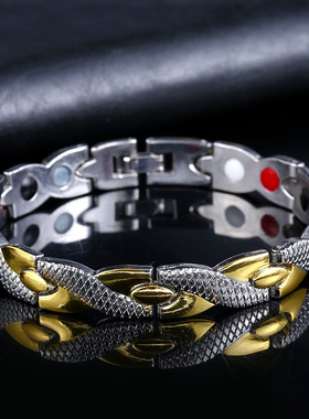 欧美风磁疗能量可拆卸龙纹手链