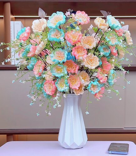 轻奢高档仿真花摆设杜鹃花假花客厅餐桌干花束装饰插花艺家居摆件