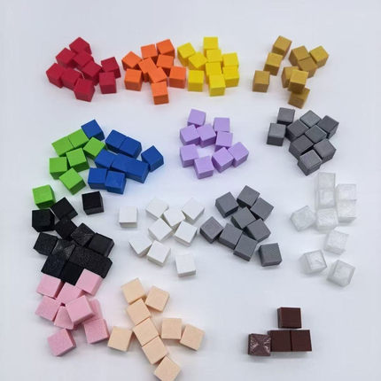 3D玩具敲豆豆方块补充豆色块手工DIY8*8*8mm通用款配件