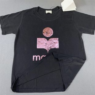新品Mar T恤亚麻竹节棉T恤女士T恤短袖T复古logo女夏天T恤