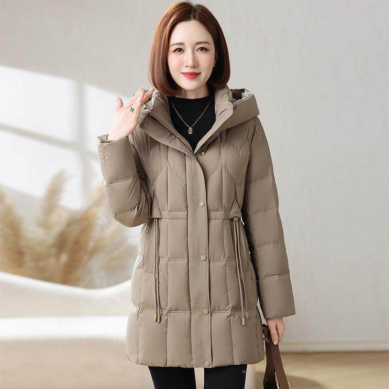 正品撤柜外高白2鹅绒羽绒服738858女冬季025年新款小个子中长款端