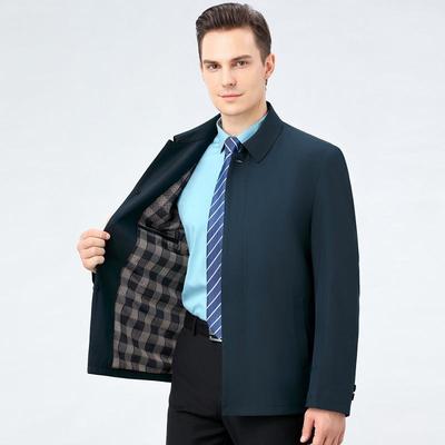 春大秋新款男商务休闲干部2216-R款夹克衫翻领韩版码茄克装春外士