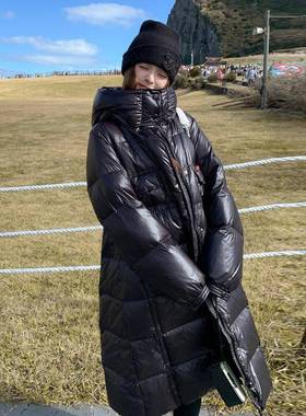 黑色韩简版连帽慵5懒风保暖羽绒服女202冬季新B179-168款9约0白鸭