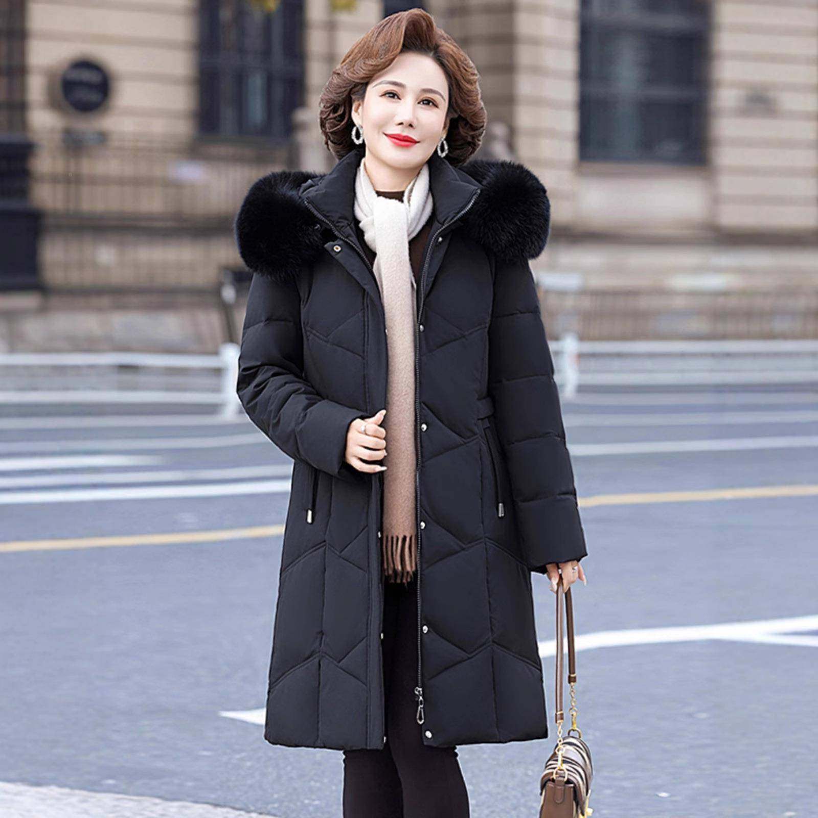 正品羽绒388802服女中长款外大套厚绒冬季新款东北加白鹅绒服狐狸