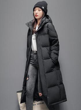 正品柜羽绒服中长款20侣80-56925年新款冬过膝加厚牌男女潮同款情