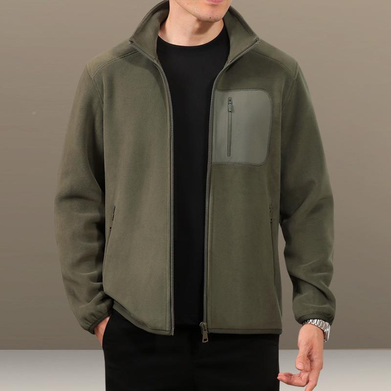 颗粒外套男士秋冬季2025新款大码松潮仿宽羊羔毛厚冬装棉加4-2561