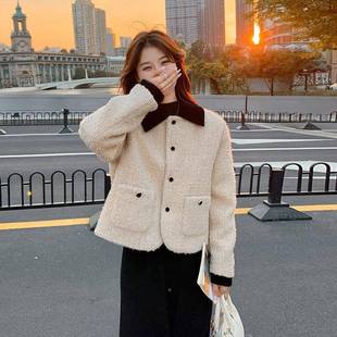 米杏色小香风羽绒服ZZB159 8女4短款202冬0小个子名媛质9白气鸭绒