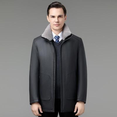 NBH装新款冬男士羽绒外服皮衣商务休闲中长款脱卸内胆暖保风衣男
