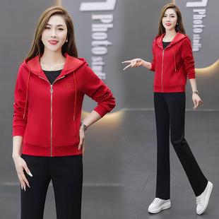 学生卫87740908衣时尚 女2052春秋季 休闲 高感宽显松瘦运动套装 韩版