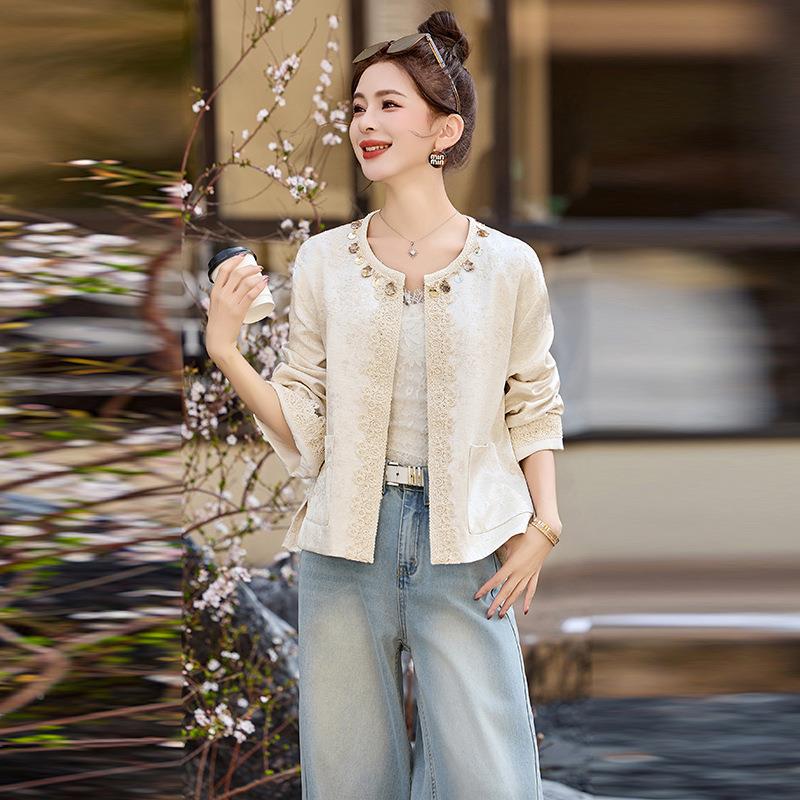 春新式轻国风绣花外套女2025流新款行爆款设计感减WN1001-0中龄衣