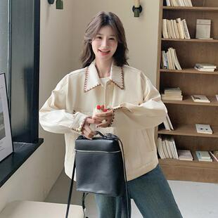 设计花ZMIAIO61朵刺绣感装外套女20韩25秋季减工龄系复古短款宽松