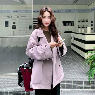 紫中长款防9风立2C016-90轻领风衣式羽绒服女2色025冬季新款0绒内