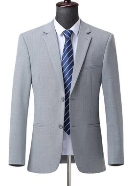 中年西西服男休闲秋季BOW宽松灰色中衣老年休闲西装爸男外套单上