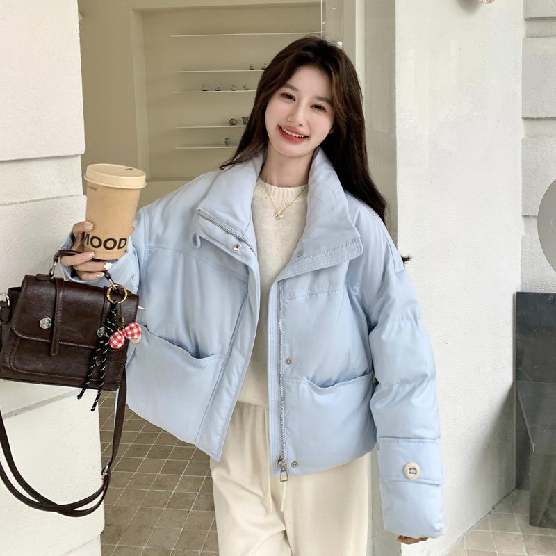 浅蓝色设计感B235-256羽绒服女冬0新款2厚25好看洋气短款90白超鸭