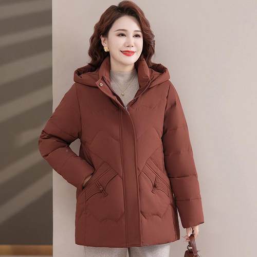 品牌羽绒服女中长款冬新季外款时尚妈洋气妈MF8865-B加厚保暖中老