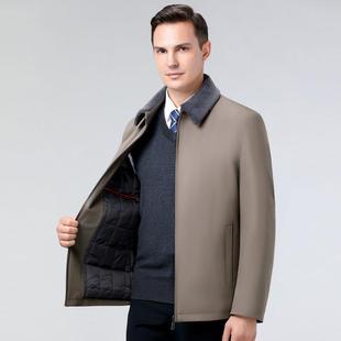 棉衣棉闲商务休外保暧袄 中套年爸爸装 男式 NDZ棉服羊毛领加厚冬季
